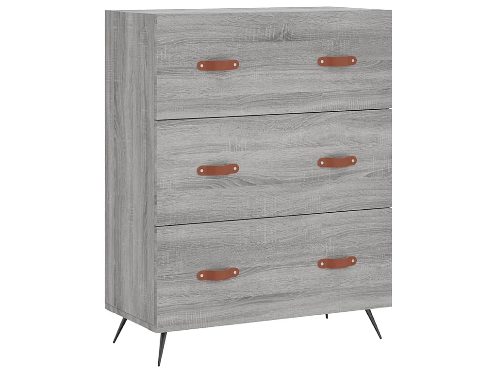 Commode sonoma gris 69,5 x 34 x 90 cm bois d'ingénierie