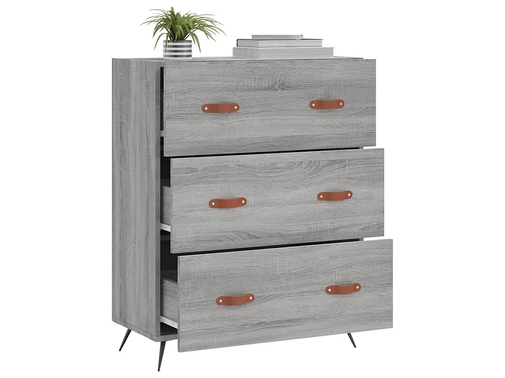 Commode sonoma gris 69,5 x 34 x 90 cm bois d'ingénierie