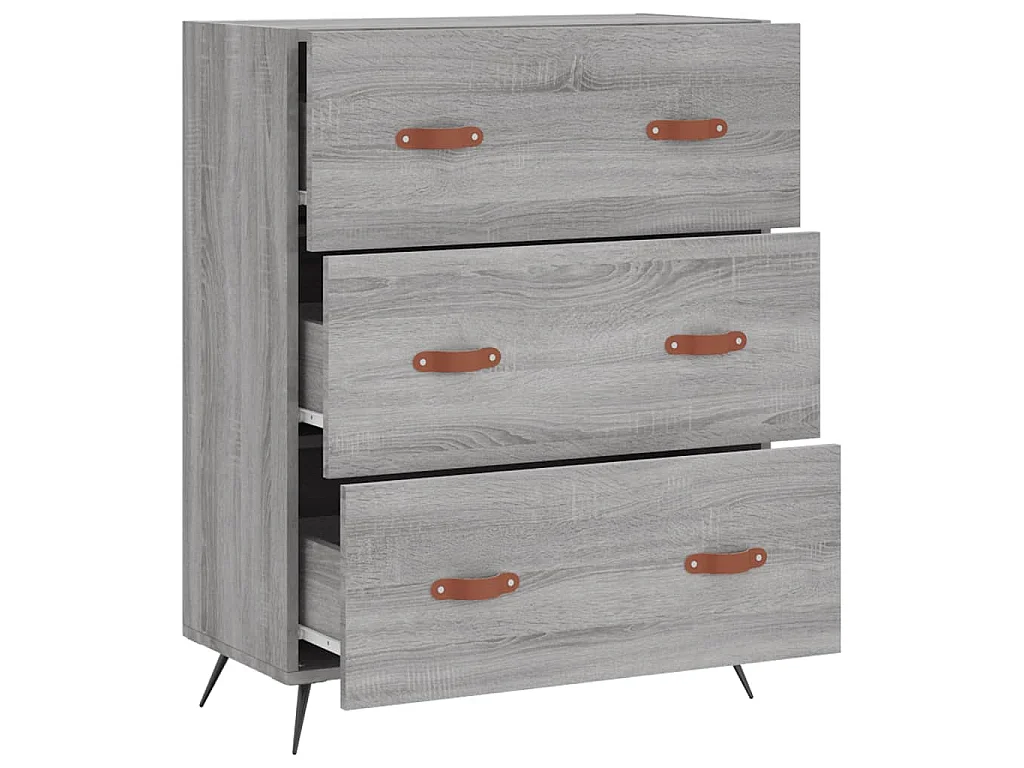 Commode sonoma gris 69,5 x 34 x 90 cm bois d'ingénierie