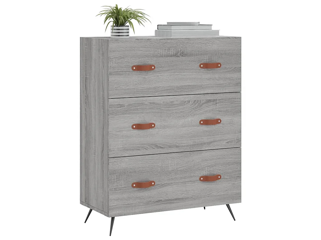 Commode sonoma gris 69,5 x 34 x 90 cm bois d'ingénierie