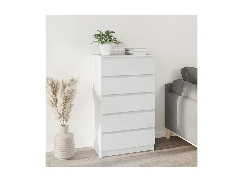 Schubladenschrank Weiß 60x36x103 cm Holzwerkstoff