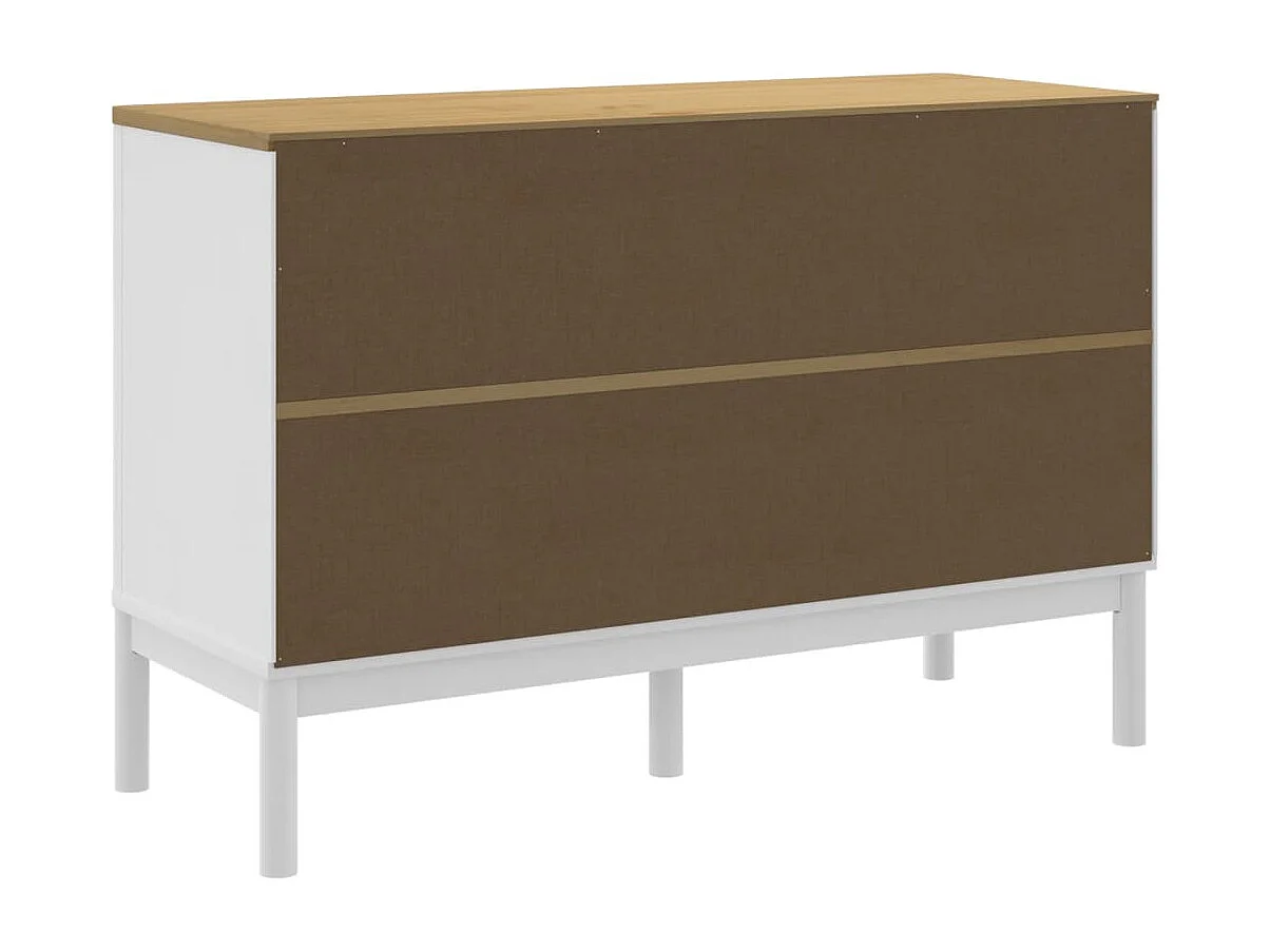 Commode FLORO blanc bois de pin massif