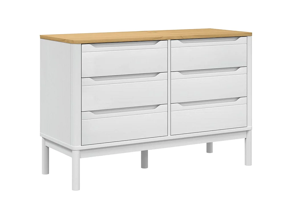 Commode FLORO blanc bois de pin massif