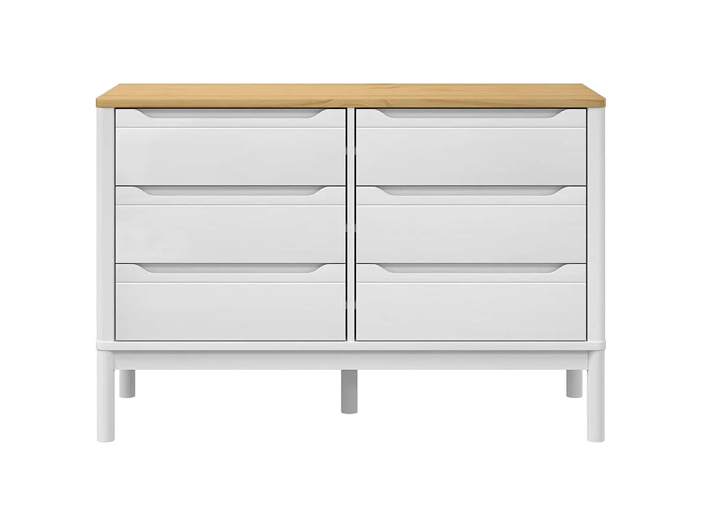 Commode FLORO blanc bois de pin massif