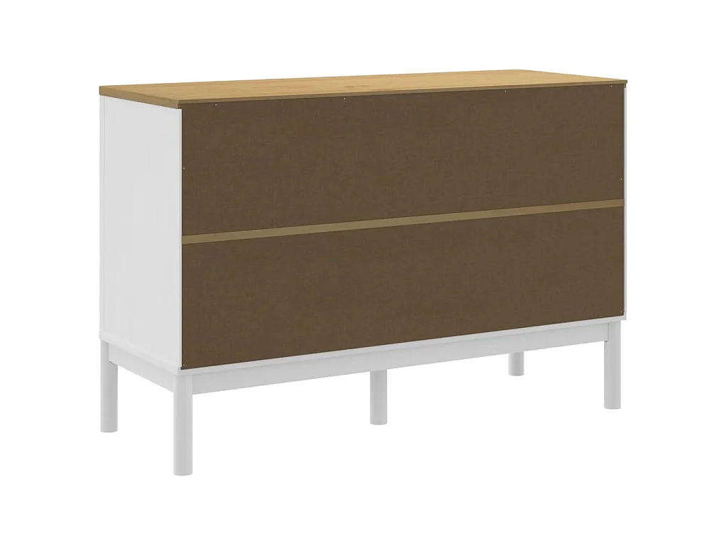 Commode FLORO blanc bois de pin massif