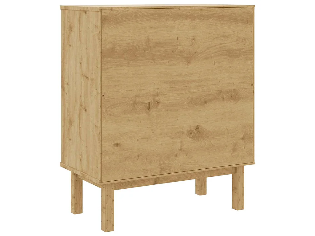 Commode OTTA Marron et blanc 76,5x39,5x90 cm Bois de pin massif