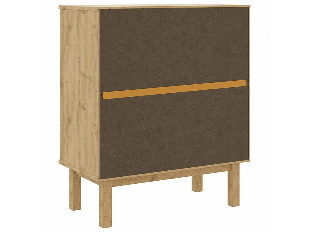 Ladekast OTTA 76,5x39,5x90 cm massief grenenhout bruin en wit
