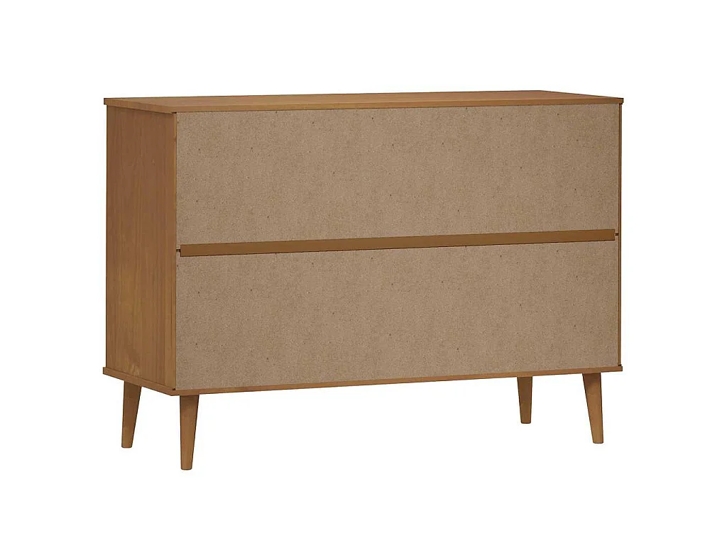 Schubladenschrank MOLDE Braun 113x40x80 cm Massivholz Kiefer
