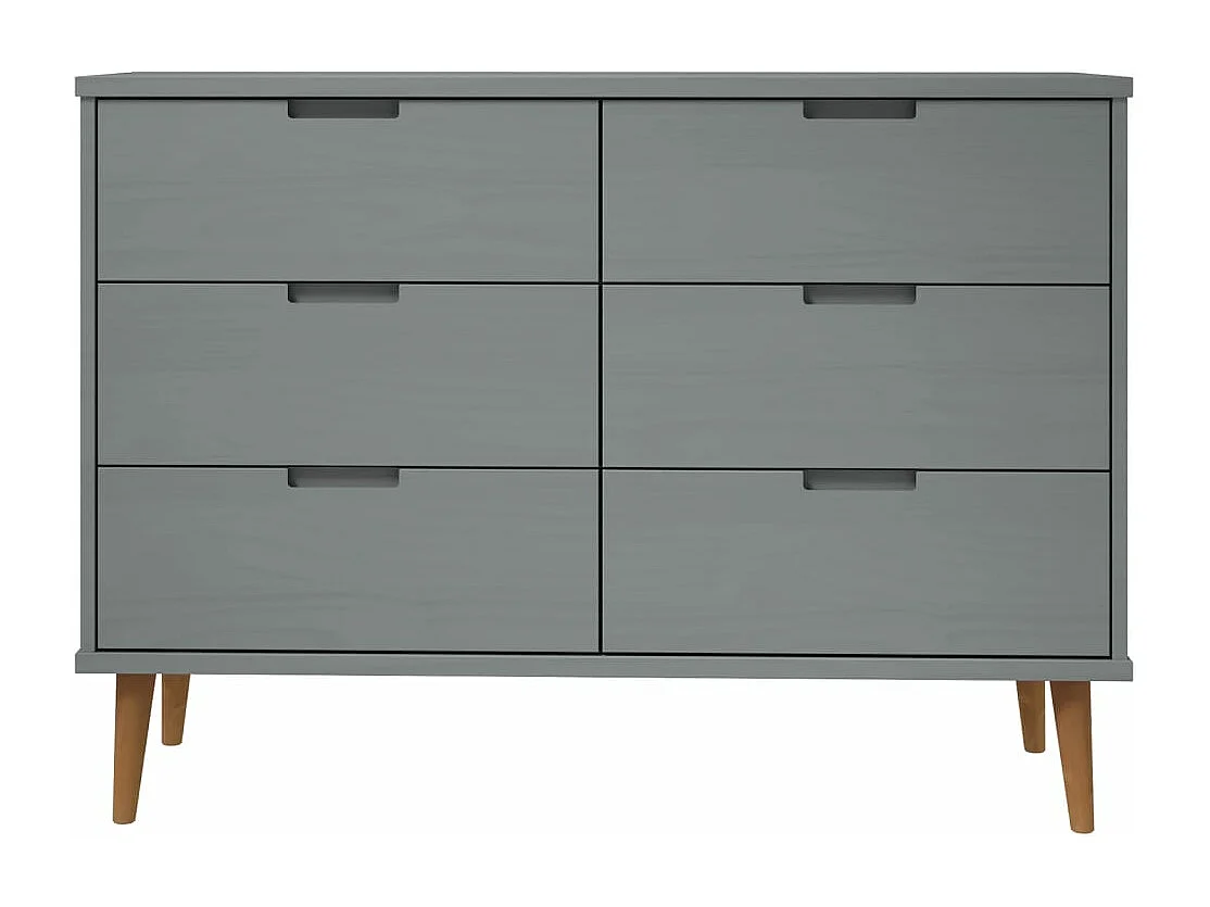 Ladekast MOLDE 113x40x80 cm massief grenenhout grijs