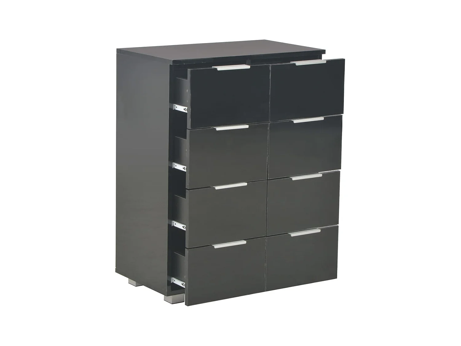 Buffet Noir brillant 60x35x80 cm Bois d'ingénierie