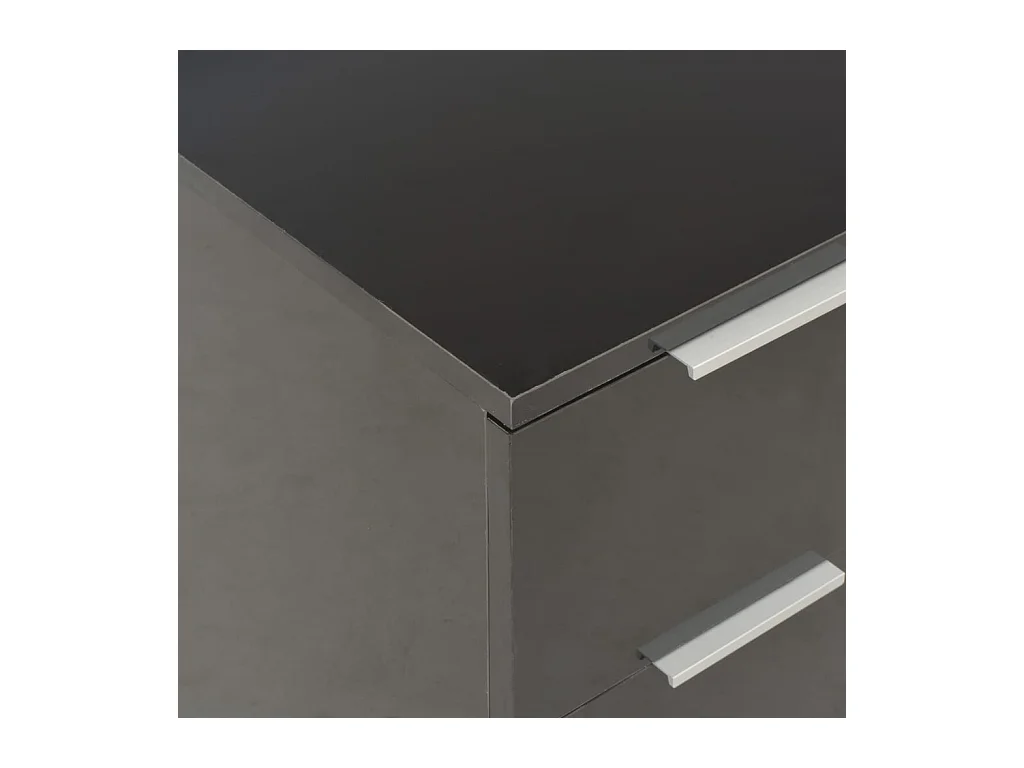 Buffet Noir brillant 60x35x80 cm Bois d'ingénierie