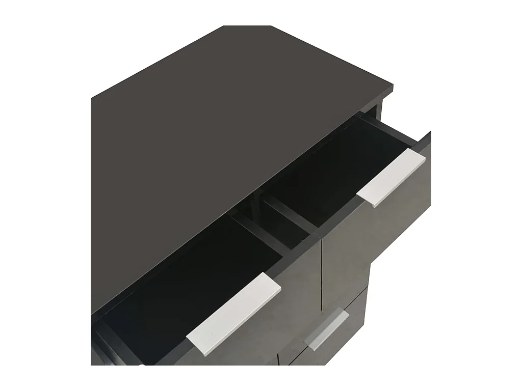 Buffet Noir brillant 60x35x80 cm Bois d'ingénierie