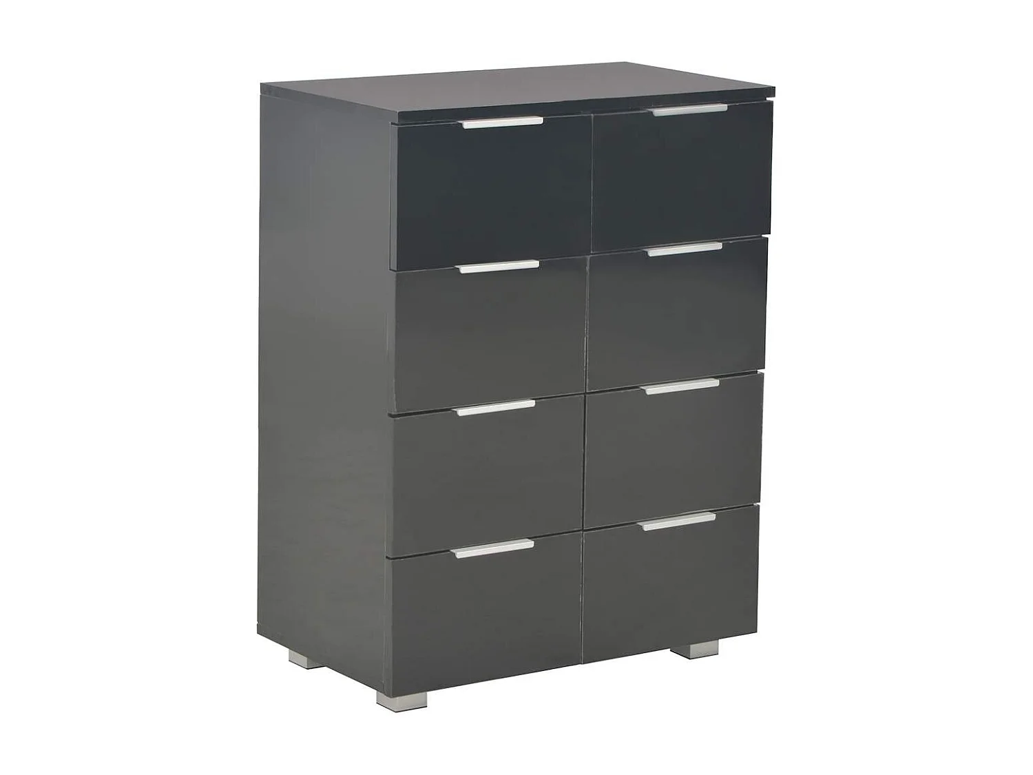 Buffet Noir brillant 60x35x80 cm Bois d'ingénierie