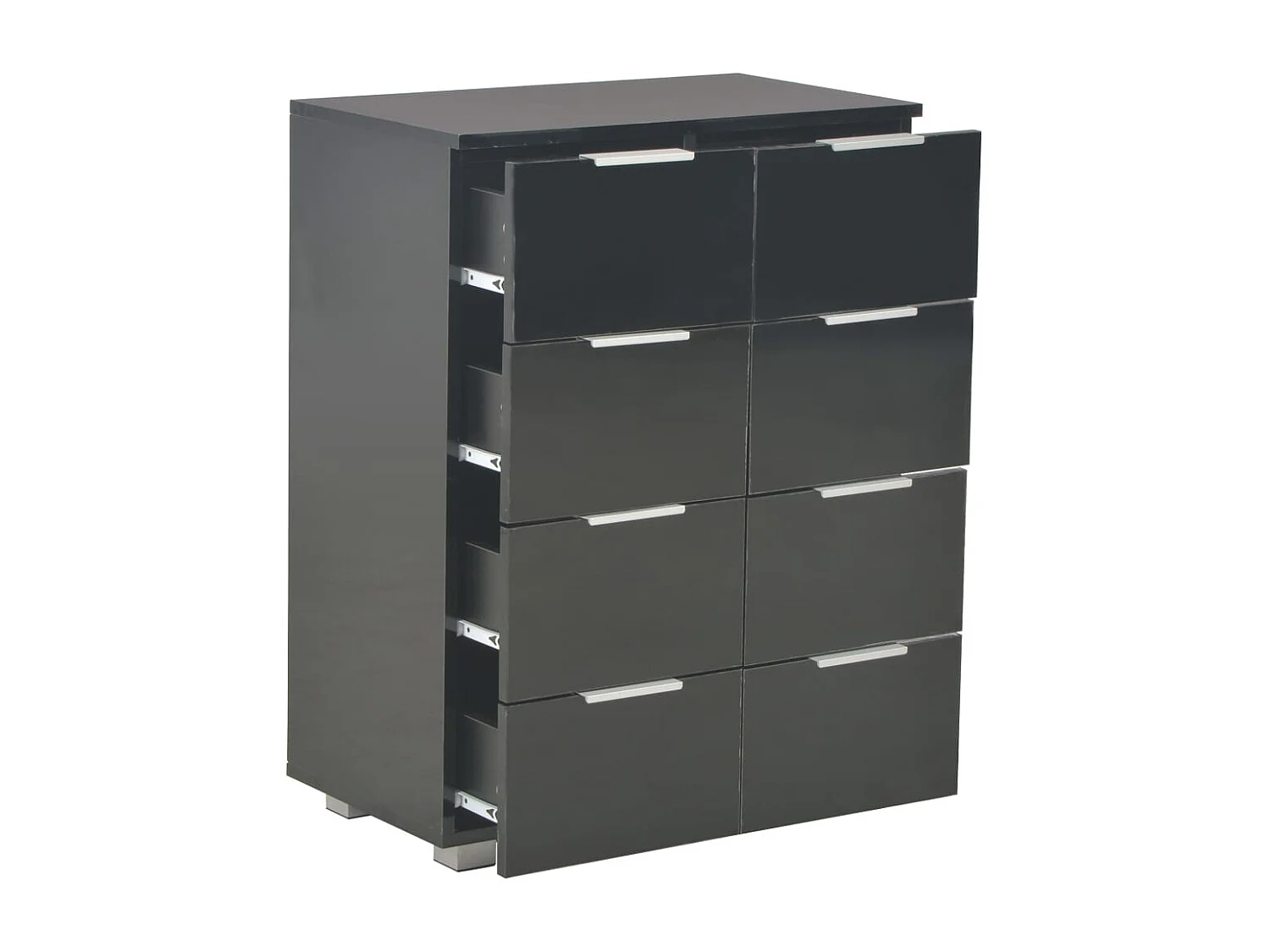 Buffet Noir brillant 60x35x80 cm Bois d'ingénierie