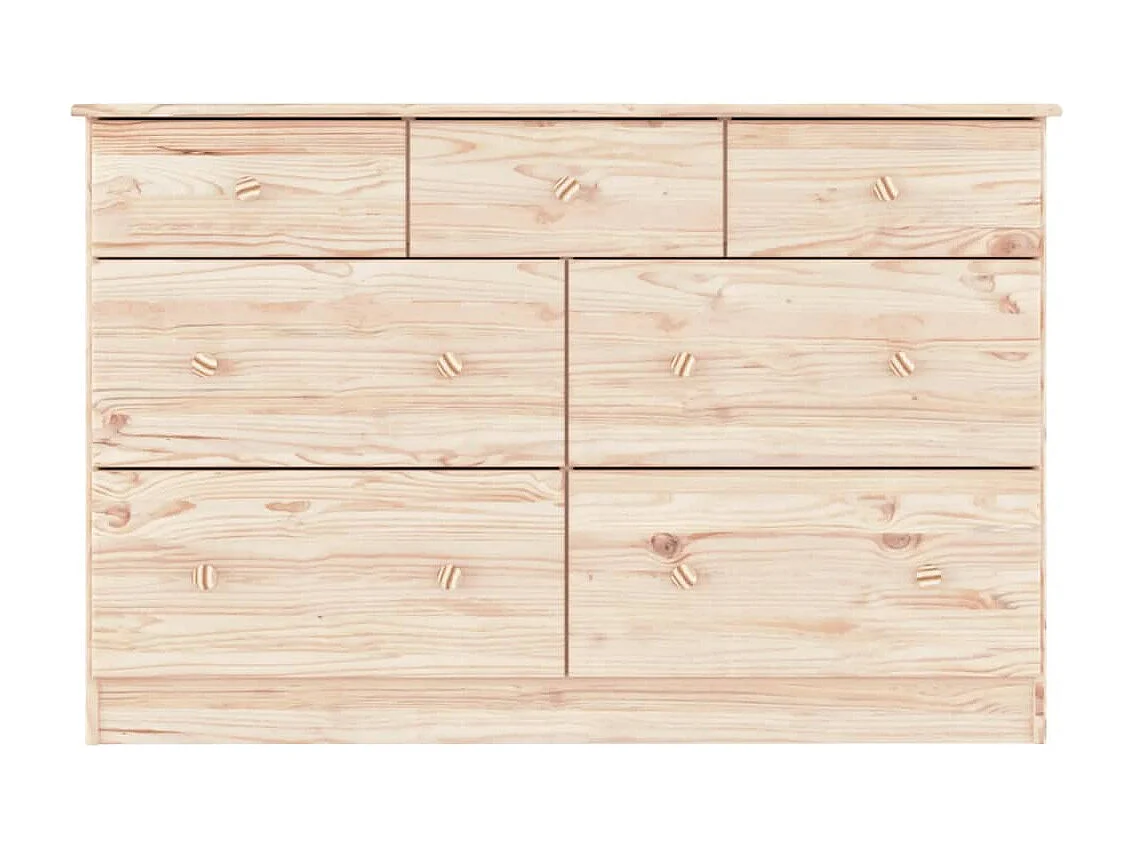 Cassettiera ALTA 112x35x73 cm in Legno Massello di Pino