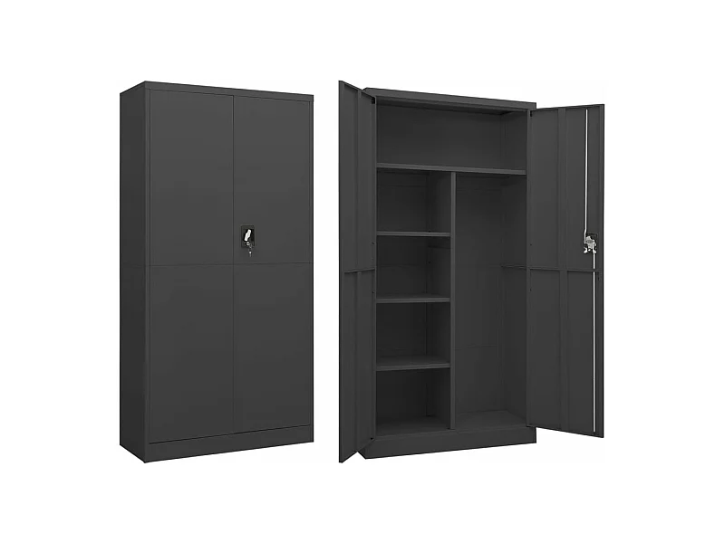 Schließfachschrank Anthrazit 90x40x180 cm Stahl