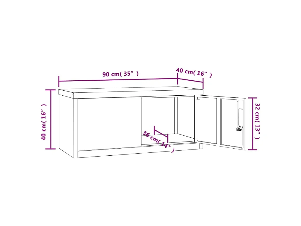 Archiefkast 90x40x40 cm staal wit