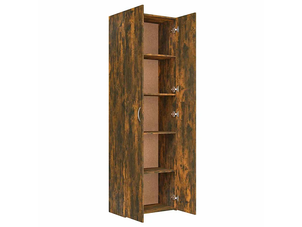 Armoire de bureau Chêne fumé 60x32x190 cm Bois d'ingénierie