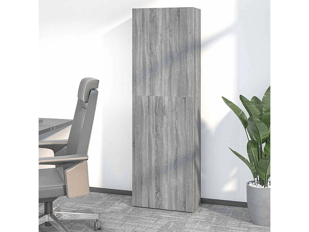 Armoire de bureau Sonoma gris 60x32x190 cm Bois d'ingénierie