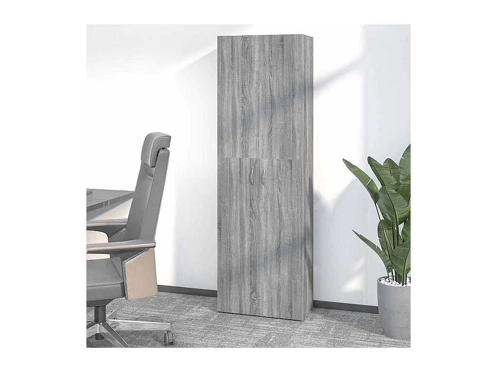 Kantoorkast 60x32x190 cm bewerkt hout grijs sonoma eikenkleurig