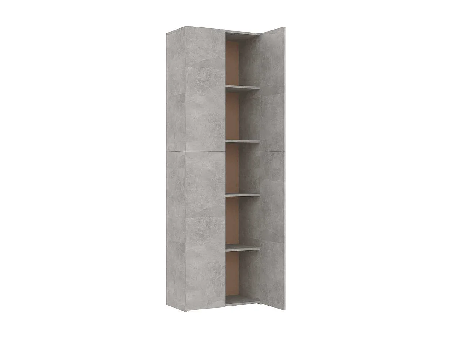 Armoire de bureau Gris béton 60x32x190 cm Bois d'ingénierie