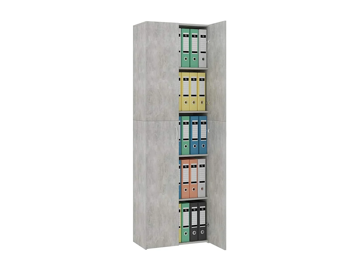 Armoire de bureau Gris béton 60x32x190 cm Bois d'ingénierie