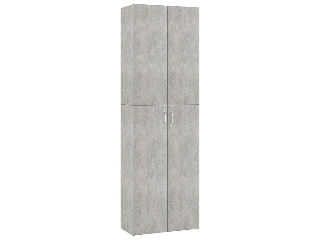 Armoire de bureau Gris béton 60x32x190 cm Bois d'ingénierie