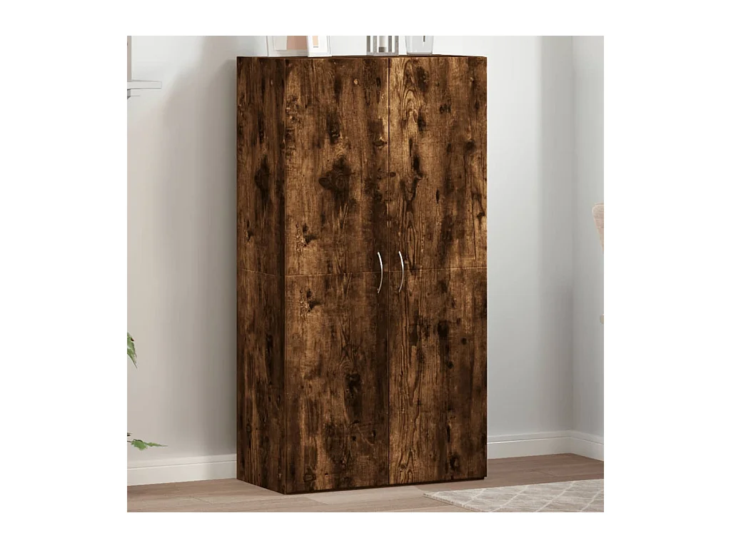 Armoire de classement chêne fumé 60x32x115 cm bois d'ingénierie