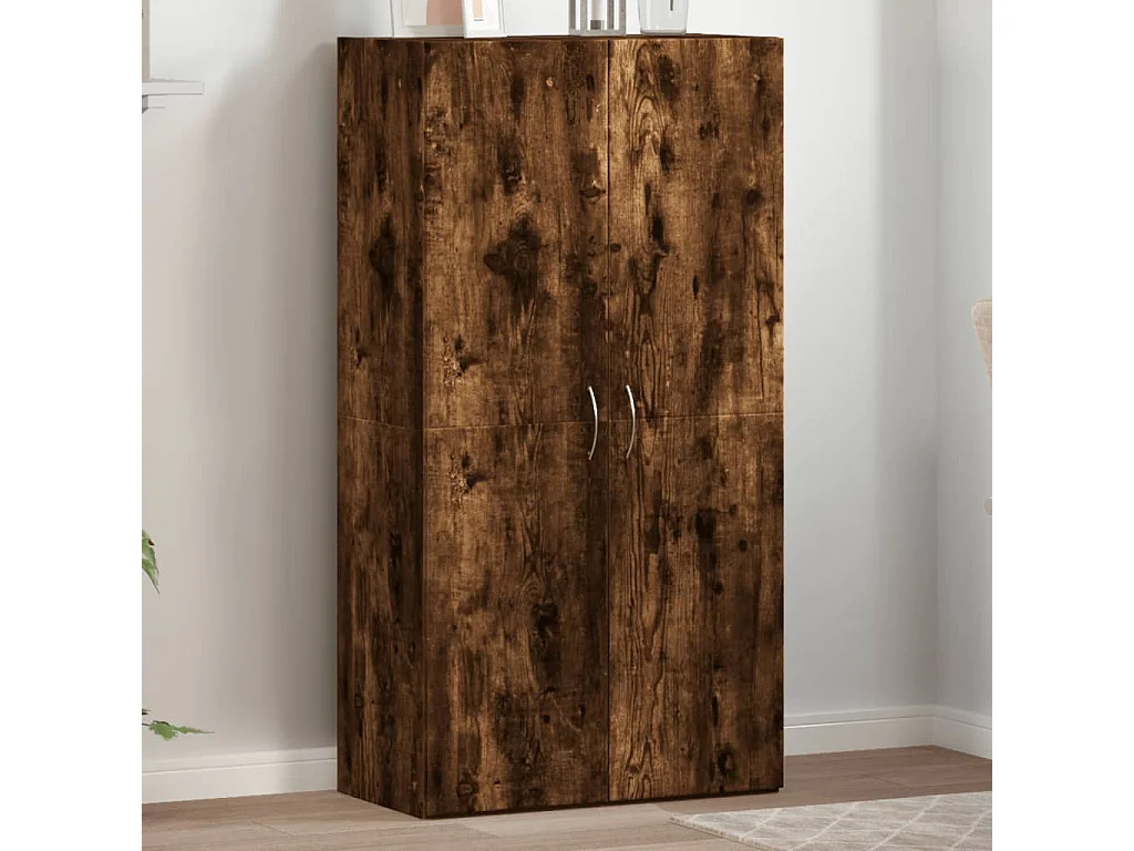 Armoire de classement chêne fumé 60x32x115 cm bois d'ingénierie