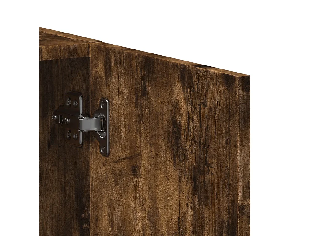 Armoire de classement chêne fumé 60x32x115 cm bois d'ingénierie