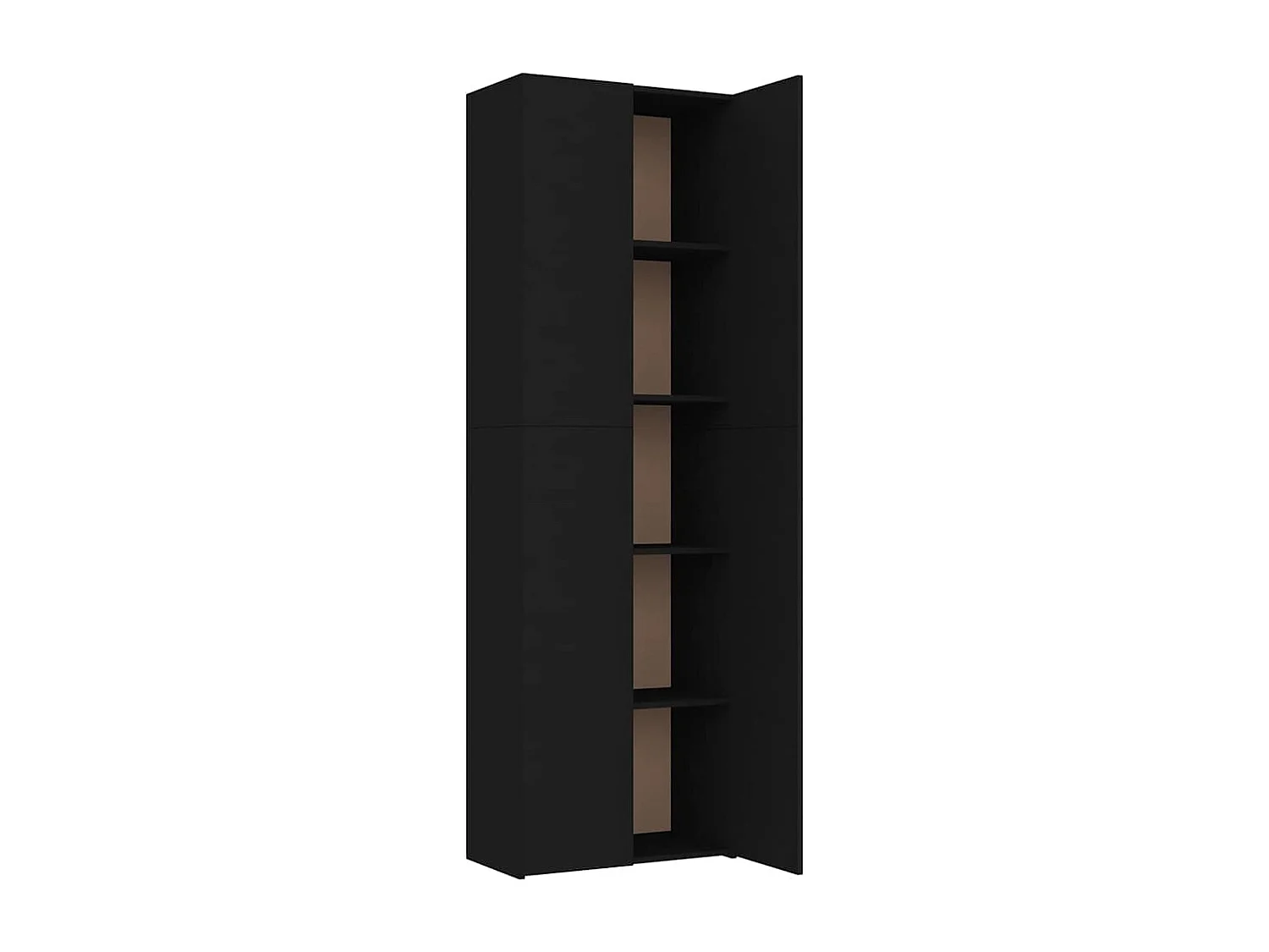 Armario de oficina de madera contrachapada negro 60x32x190 cm