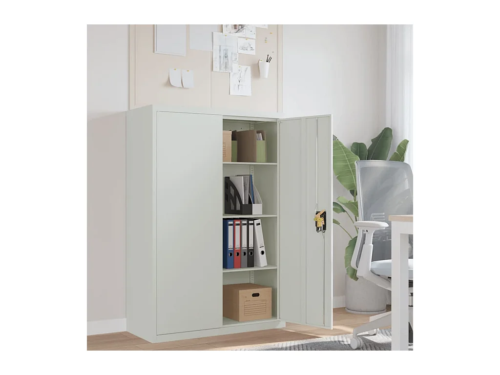 Armoire de bureau 90x40x140 cm Acier Gris
