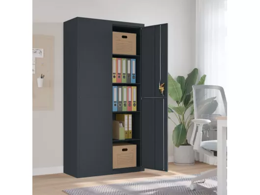 Kauf Unique Aktenschrank Anthrazit 90x40x180 cm Stahl