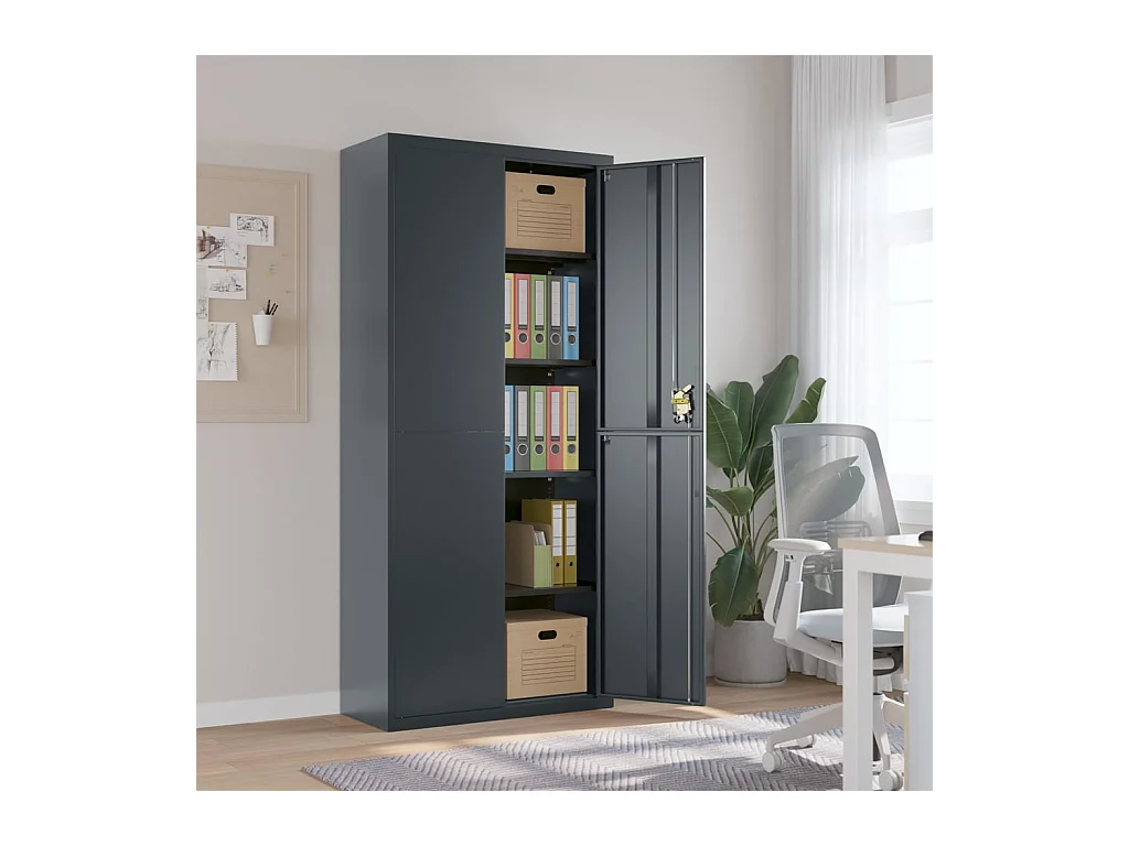 Classeur anthracite 90x40x200 cm Acier
