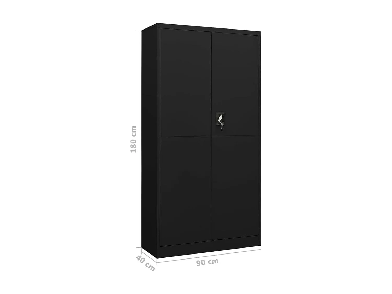 Schließfachschrank Schwarz 90x40x180 cm Stahl