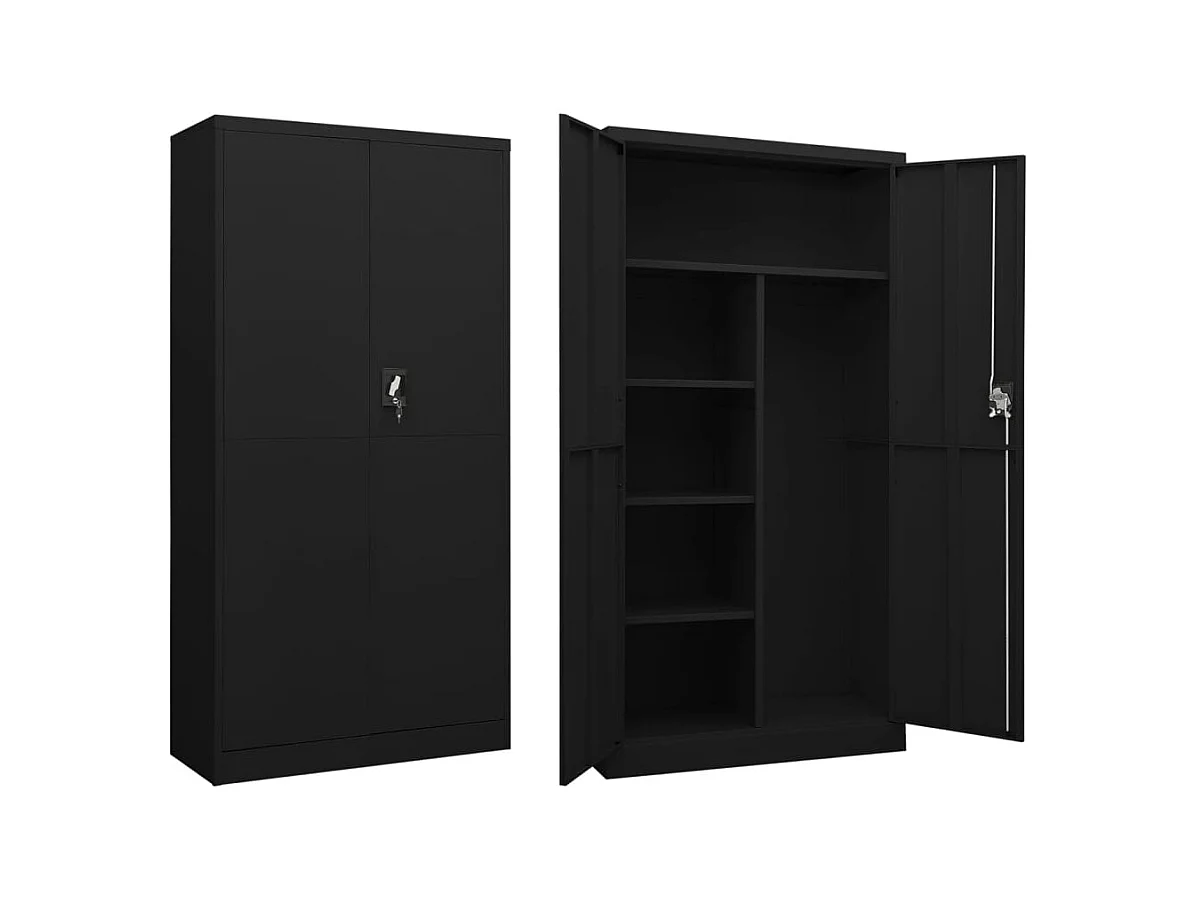 Armoire à casiers Noir 90x40x180 cm Acier