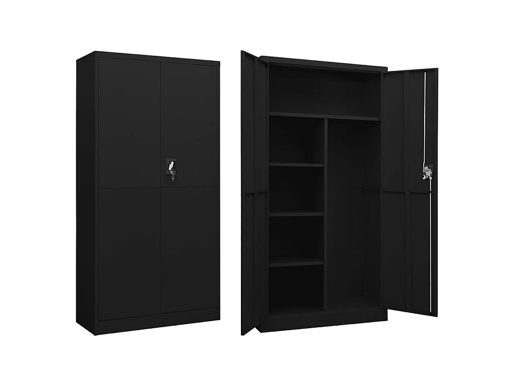 Armoire à casiers Noir 90x40x180 cm Acier