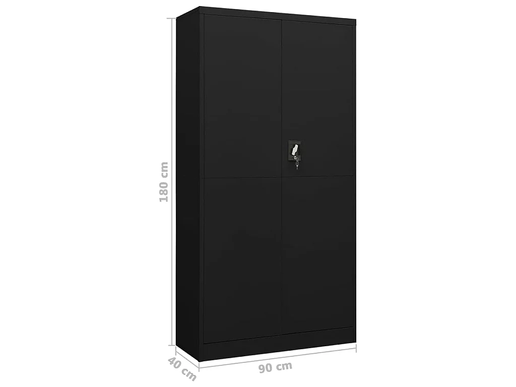 Armoire à casiers Noir 90x40x180 cm Acier