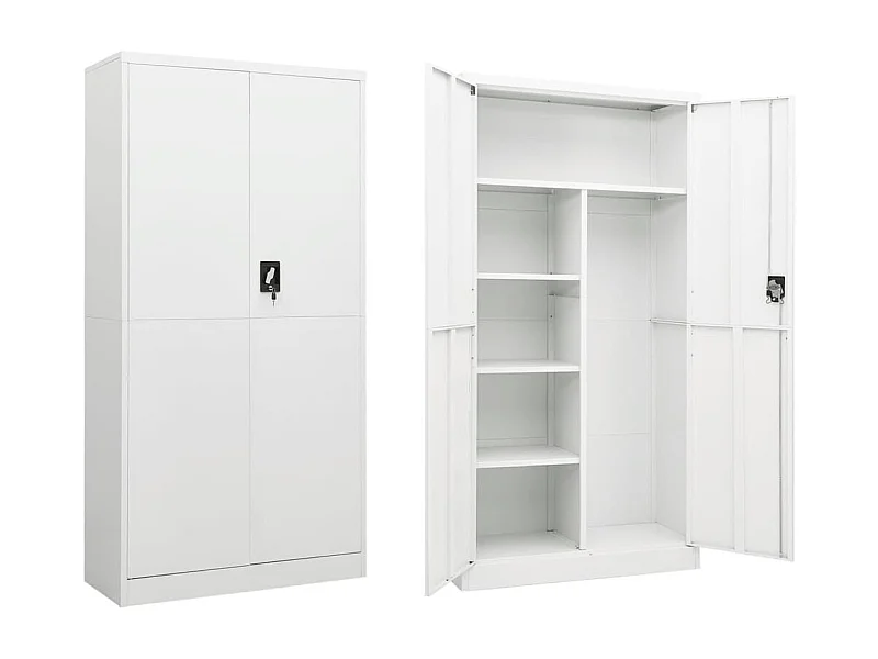 Schließfachschrank Weiß 90x40x180 cm Stahl