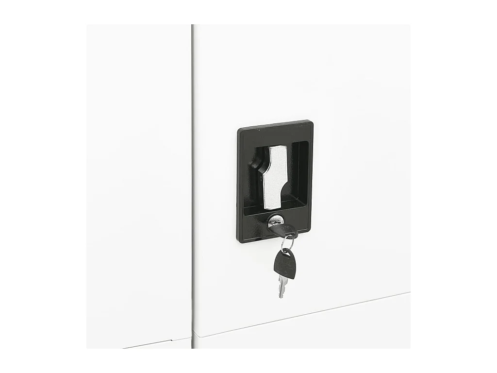 Armario de taquilla de acero blanco 90x40x180 cm