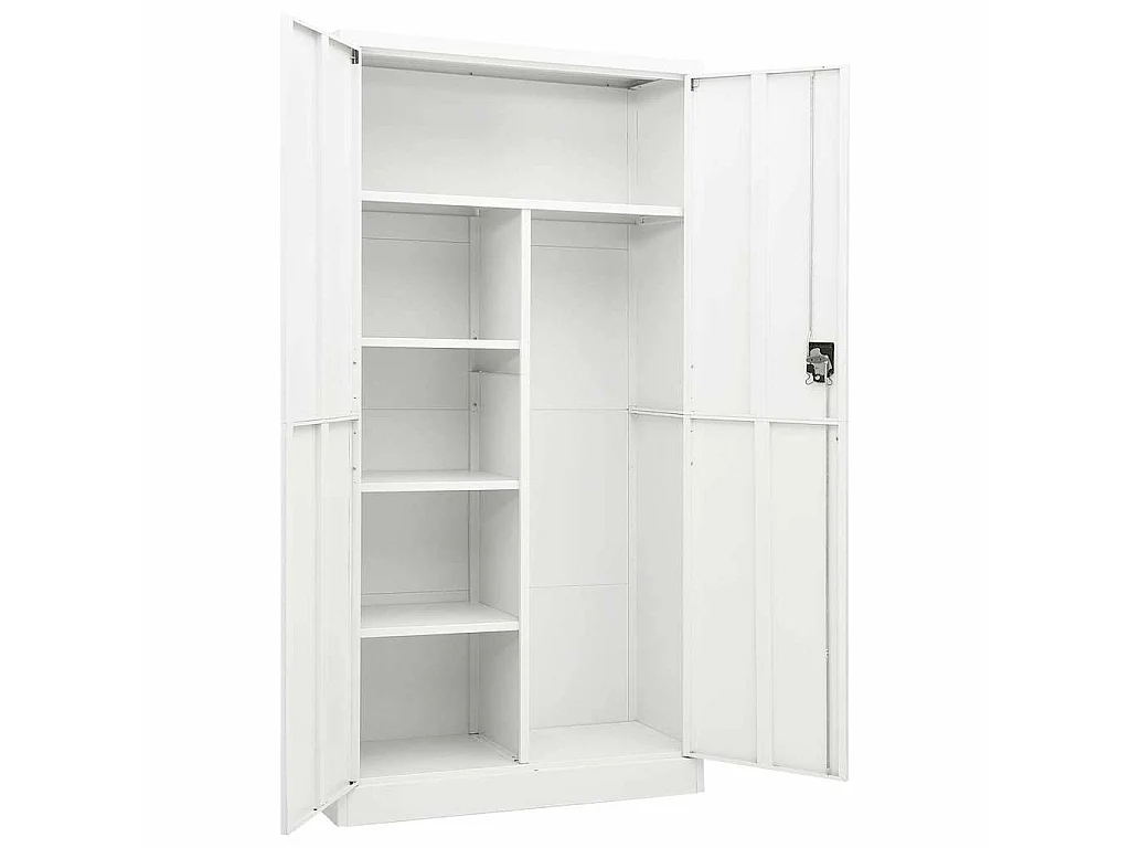 Armadio con Ripiani Bianco 90x40x180 cm in Acciaio