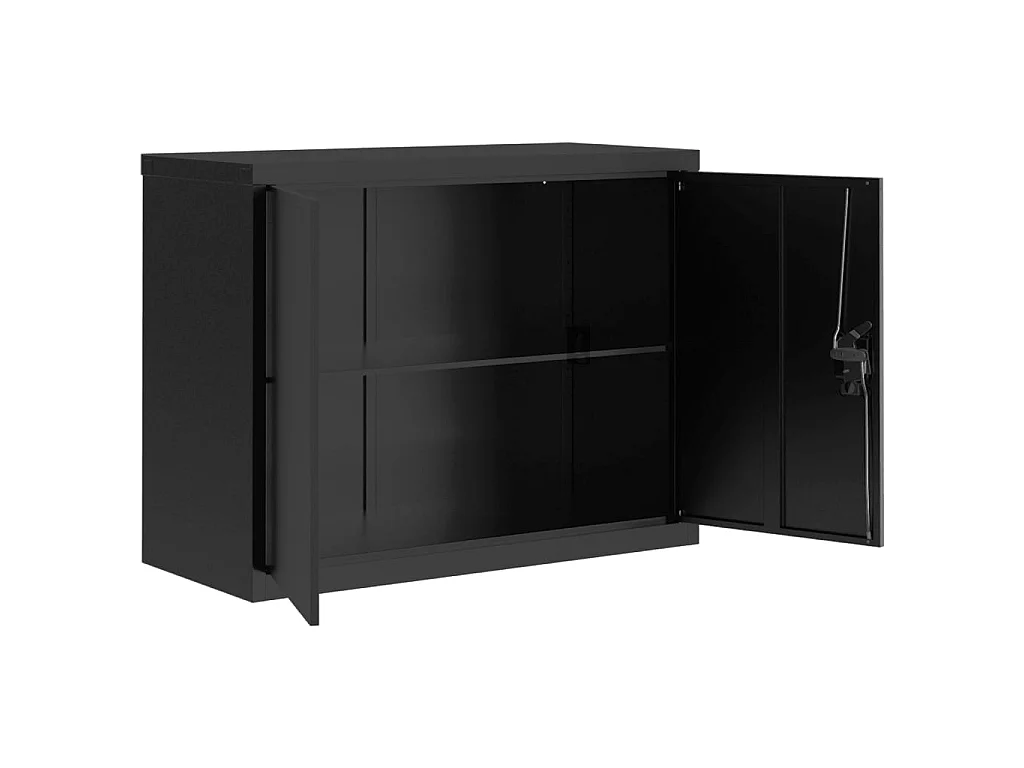 Aktenschrank Schwarz 90x40x70 cm Stahl
