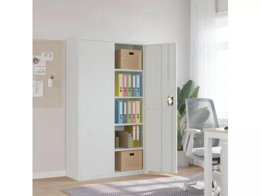 Kauf Unique Aktenschrank Hellgrau 105x40x180 cm Stahl