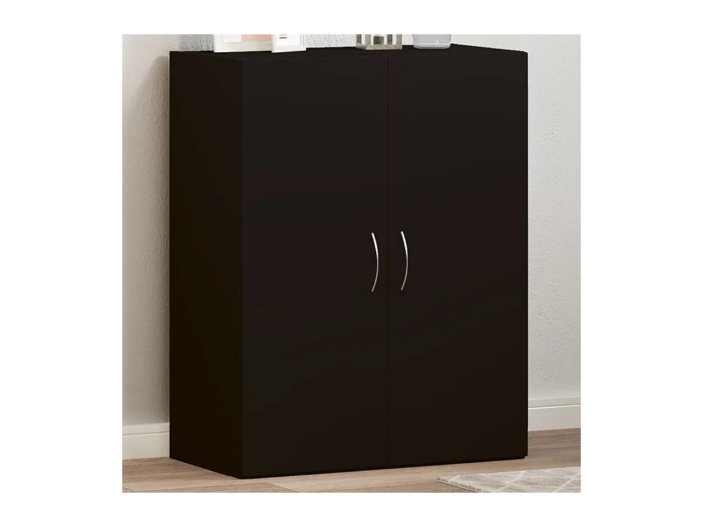 Armoire de classement noir 60x32x77,5 cm bois d'ingénierie