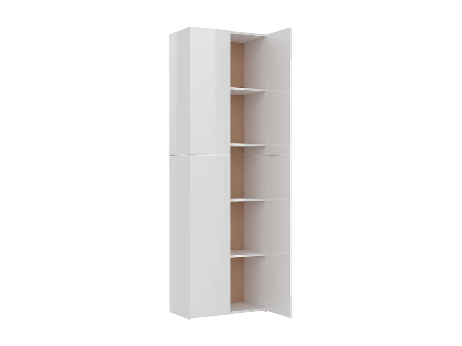 Armoire de bureau Blanc brillant 60x32x190 cm Bois d'ingénierie