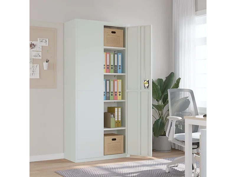 Aktenschrank Hellgrau 90x40x200 cm Stahl