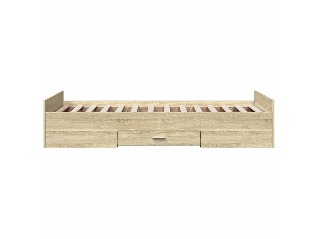Cadre de lit avec tiroirs sans matelas chêne sonoma 90x200 cm