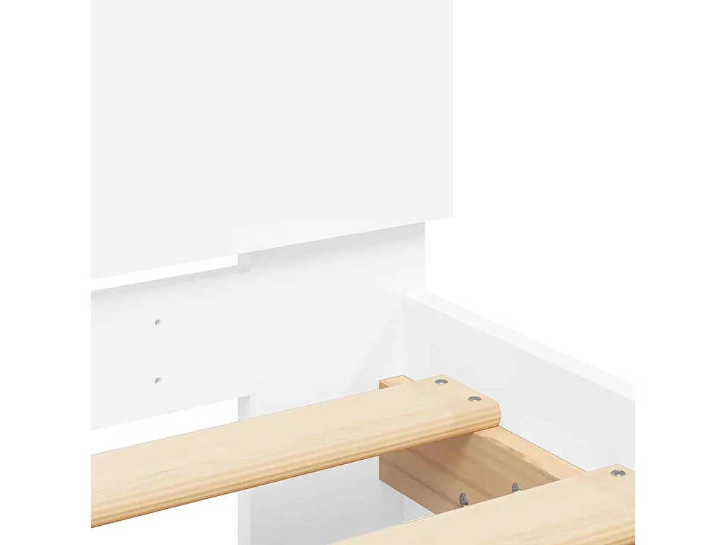 Cadre de lit avec LED sans matelas blanc 135x190 cm