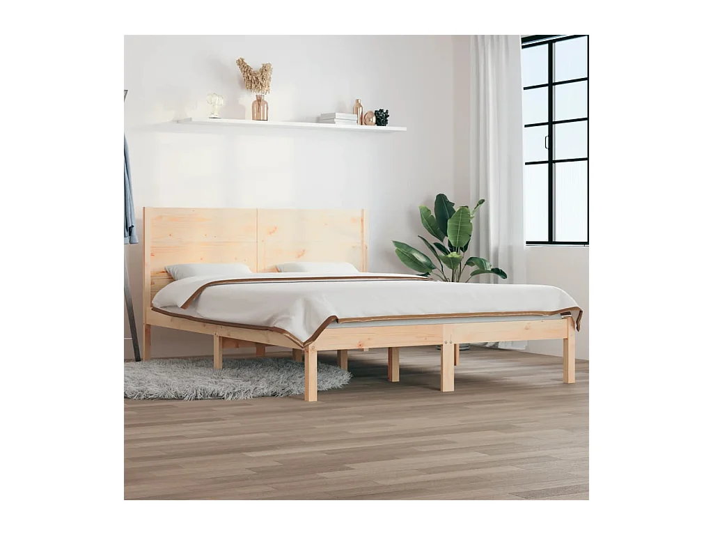 Bedframe zonder matras massief grenenhout 160x200 cm