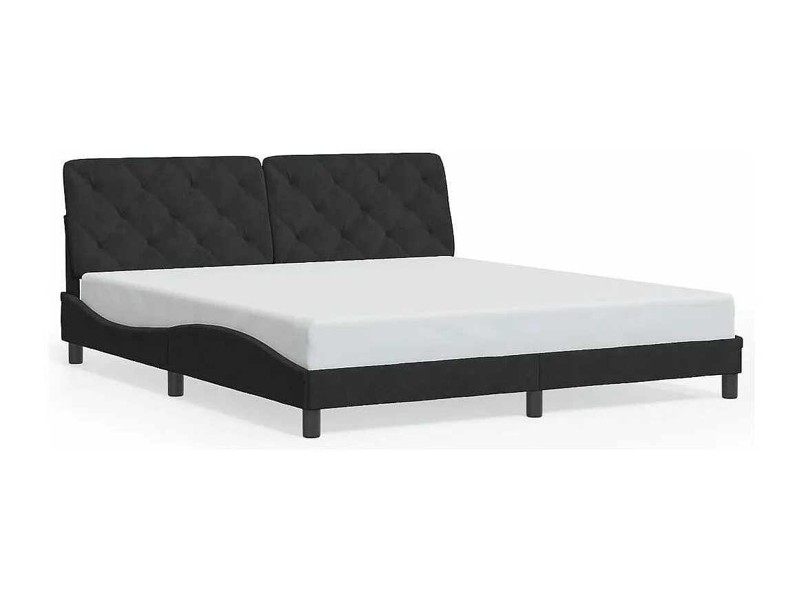 Cadre de lit avec LED sans matelas noir 180x200 cm velours